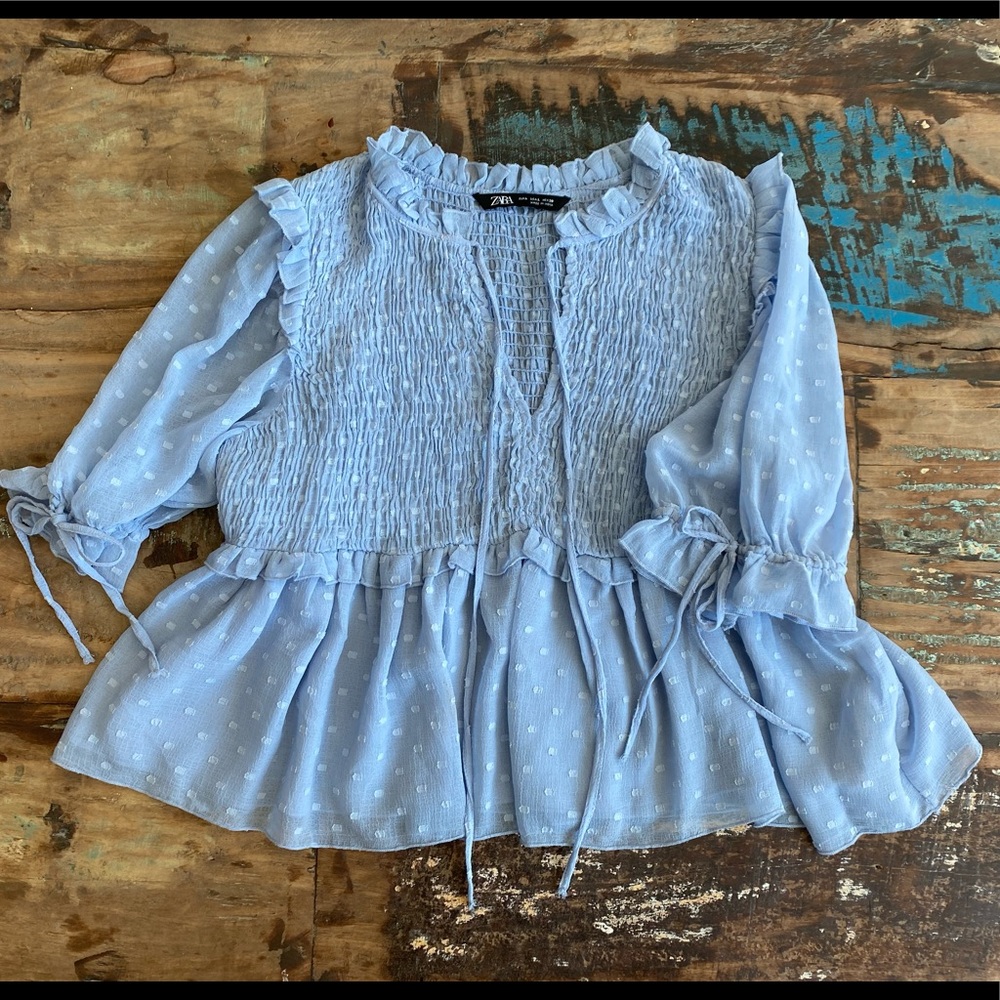 Zara blouse Blue Sz L
